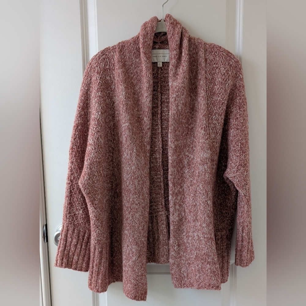 Angel Of The North Marled Pink Open Cardigan